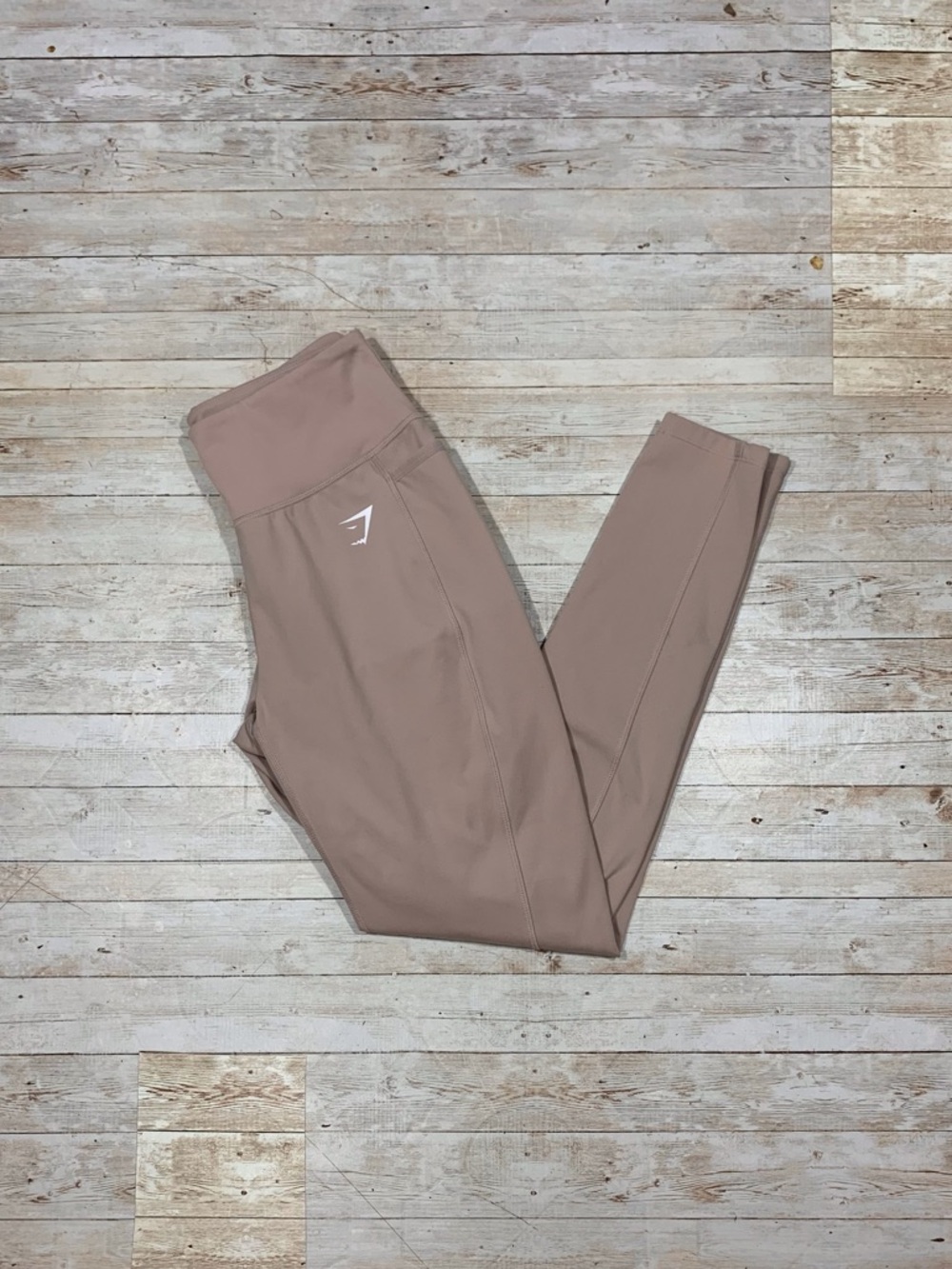 Gymshark Dreamy Athletic Legging Full Length Pockets Taupe Tan Size M Medium?